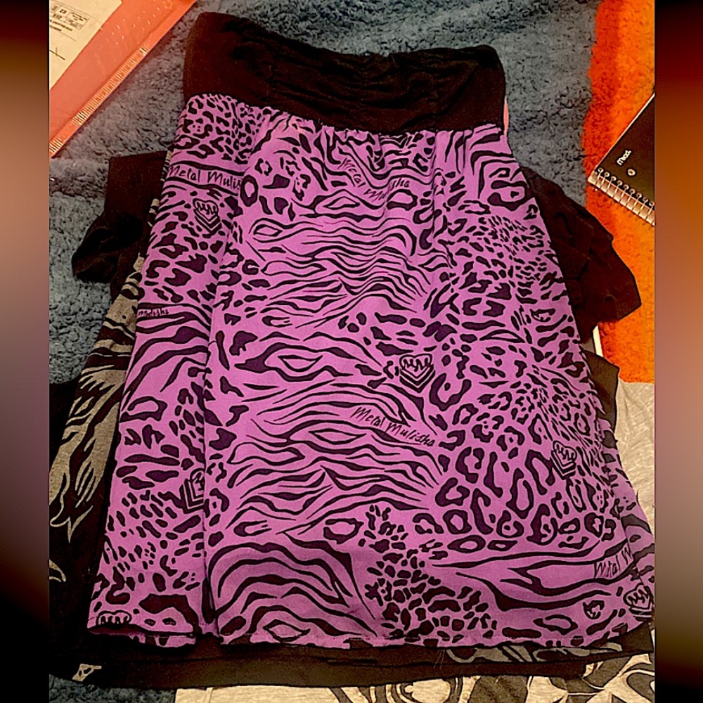 Metal Mulisha-black & purple strapless tube mini dress..size XSmall